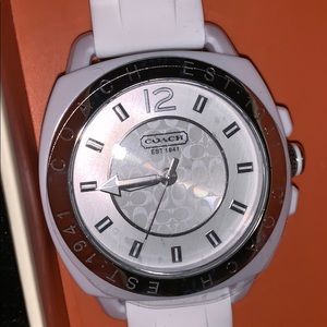 All white Coach watch